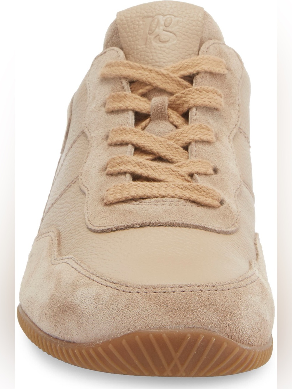 New Paul Green Chantel Sneaker Low Top Lace Up Almond Combo Leather Suede US 9.5 - Picture 3 of 15